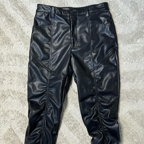 Free People Pleated Faux Leather Pants - Picture 3 of 6